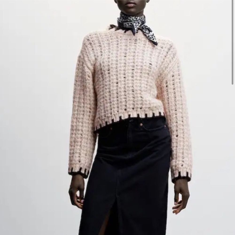 Mango MNG | Contrast Trim Wool Blend Sweater New with Tags! - Picture 4 of 9